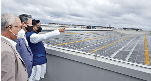 Largest rooftop solar plant starts producing electricity